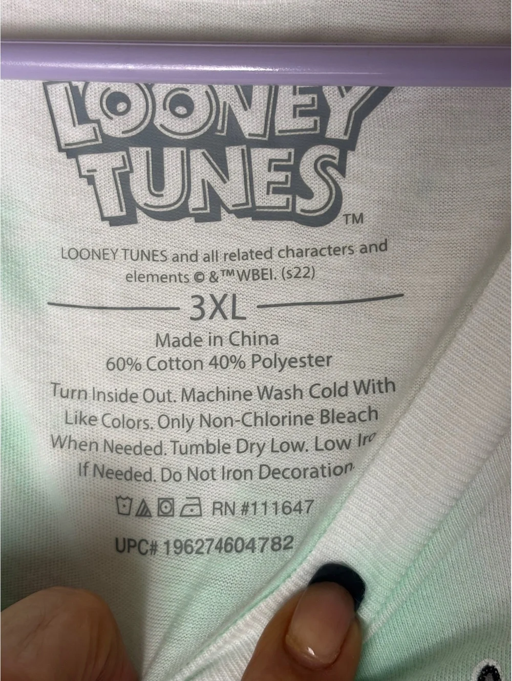 Looney Tunes 3XL Tie Dye Graphic T Shirt Bugs Bunny Taz Tweety NWT